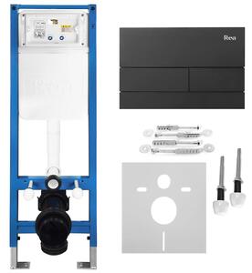 Podometni Set za WC Slim 024N z Gumbom T Black Matt