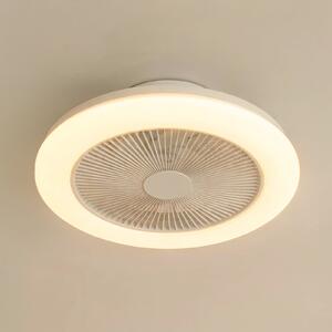 Lindby LED stropni ventilator Vedin, bel, DC, Ø 45 cm, RGBW, zatemnjen, Bela, Dnevna soba / jedilnica, Plastika, Sodobni