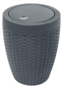 Siv kopalniški koš Addis Rattan Bath Bin Charcoal, 5 l