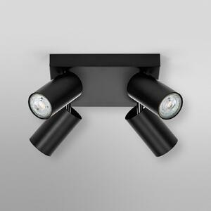 OSRAM stropni reflektor OCTAGON PLATE, črn, 4-žarčni GU10-LED 927, zatemnjen, Črna, Dnevna soba / jedilnica, Kovina, Sodobni