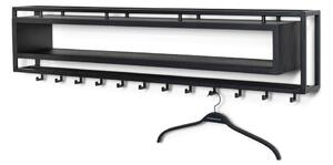Črn kovinski stenski obešalnik s polico 118 cm School – Spinder Design