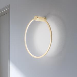 Milagro Lighting LED stenska svetilka Saturno, zlata, Ø 50 cm, kovina, 4.000 K, Zlata / medeninasta, Dnevna soba / jedilnica, Aluminij, Sodobni