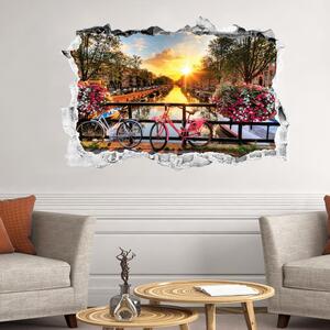 3D stenska nalepka Ambiance Sunrise over Amsterdam