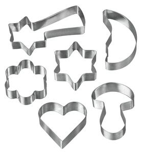 Set 6 modelčkov za piškote iz nerjavečega jekla Metaltex Cookie Cutters