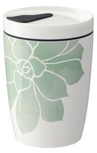 Zeleno-bel porcelanast lonček to go Villeroy & Boch Like To Go, 290 ml