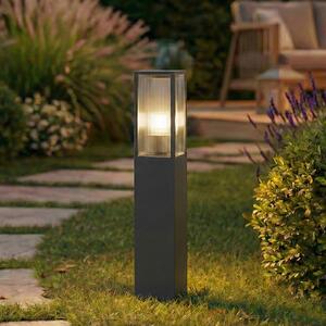 Lindby svetilka za pot Peldar, antracit/nagubana, 80 cm, zatemnjen, Črna, Aluminij, Sodobni