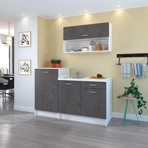 P & B Kuhinjski Blok Brez Aparatov Smart, Siva, Bela, 160cm