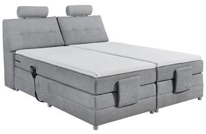 BOXSPRING POSTELJA 180 cm x 200 cm , tekstil, leseni material svetlo siva
