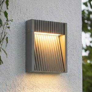 Lucande LED zunanja stenska svetilka Tavion, 16 cm, antracit, IP65, Črna, Aluminij, Sodobni