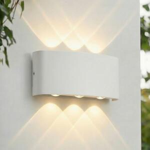 Lindby LED zunanja stenska svetilka Ithan, 3-svetilna, bela, 17 cm, Bela, Aluminij, Sodobni