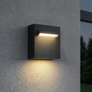 Lucande LED zunanja stenska svetilka Joril, 9,4 cm, črna, IP65, Črna, Aluminij, Sodobni
