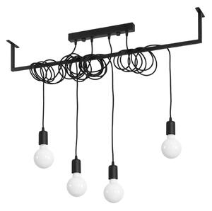 Črna viseča svetilka Nice Lamps Vakors, dolžina 100 cm