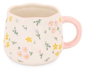 Kremno bela lončena skodelica 375 ml Ditsy – Sass & Belle
