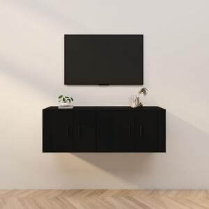 VidaXL Stenska TV omarica 2 kosa črna 57x34,5x40 cm