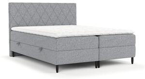 Siva boxspring postelja s prostorom za shranjevanje 160x200 cm Gwen – Maison de Rêve