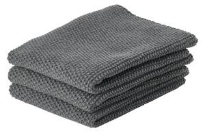 Komplet 3 antracit bombažnih kuhinjskih krp Zone Garro, 27 x 27 cm