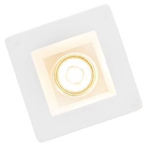 Komplet 6 vgradnih reflektorjev belih 12 cm kvadratnih - Gypsy Stucco