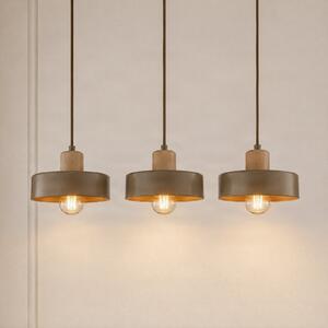 EMIBIG LIGHTING Visoka svetilka Torin, bež, dolžina 80 cm, 3-žarilna, kovina/les, zatemnjen, Bež, Dnevna soba / jedilnica, Kovina, Skandinavski