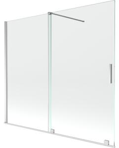 Mexen Velar dvojna drsna tuš pregrada 180 x 150 cm, prozorna, kromirana - 896-180-000-01-01