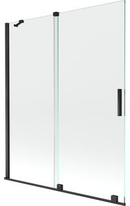 Mexen Velar 2-delna zložljiva tuš pregrada 140 x 150 cm, prozorna, črna - 896-140-000-01-70