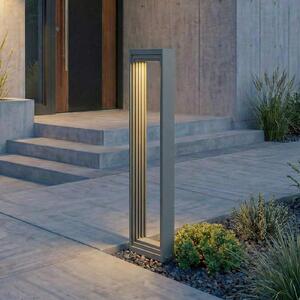 Lucande LED-svetilka Ashkan, višina 60 cm, antracit, IP65, Siva, Kovina, Sodobni