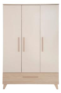 Kremno bela/naravna otroška garderobna omara v hrastovem dekorju 118x190x52 cm Sidney – Roba