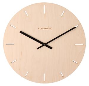 ATMOWOOD ura s kazalci iz breze 34 cm - črni kazalci