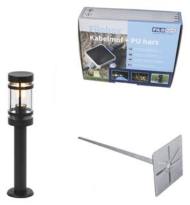 Moderna zunanja svetilka črna 50 cm IP44 - Gleam