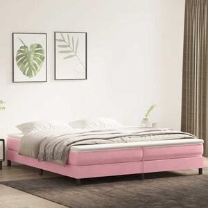 VidaXL Box Spring postelja z vzmetnico Pink 200x220 cm žamet