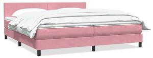 VidaXL Box Spring postelja z vzmetnico Pink 200x220 cm žamet