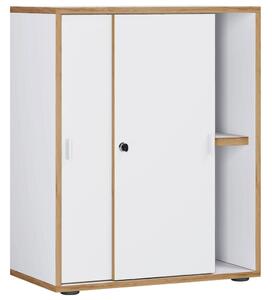 P & B Arhivska Omara Salia B60, Bela, Barva Hrasta
