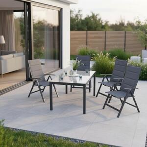 Gardenson Vrtna Garnitura Taviano, 5-Delno, Aluminij, Steklo