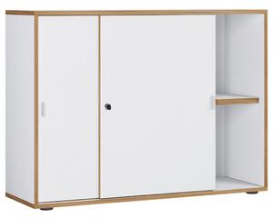P & B Arhivska Omara Salia B100, Bela, Barva Hrasta