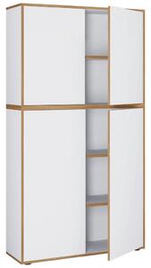 P & B Arhivska Omara Salia B100, Bela, Barva Hrasta