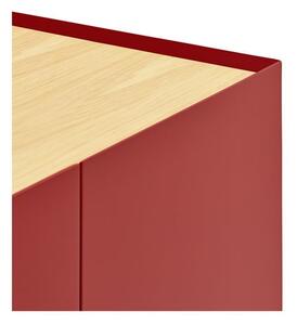Rdeča visoka komoda v hrastovem dekorju 95x120 cm Arista – Teulat