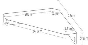 Črna kotna kovinska polica 22 cm Tower – YAMAZAKI