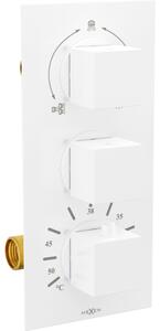 Mexen Cube termostatska kopalna in pršna armatura s 3 izhodi, bela - 77503-20