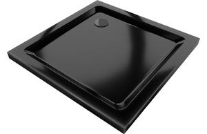 Mexen Flat kvadratna tuš kad slim 90 x 90 cm, črna, sifon črn - 40709090B