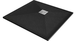 Mexen Stone+ kompozitna kvadratna tuš kad 90 x 90 cm, črna - 44709090