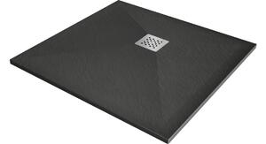 Mexen Stone+ Kvadratna kompozitna tuš kad 70 x 70 cm, antracit - 44717070