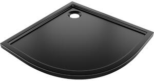 Mexen Flow polkrožni slim tuš kad 100 x 100 cm, črna mat - 46Q701010