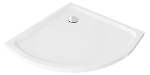 Mexen Flat polkrožni slim tuš kad 90 x 90 cm, bel, krom sifon - 41109090