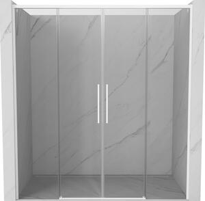 Mexen Rox Duo drsna tuš vrata 190 cm, prozorna, bela - 8C2-190-002-20-00