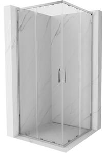 Mexen Exo Kvadratna drsna tuš kabina 70 x 70 cm, prozorna, krom - 8111-070-070-01-00