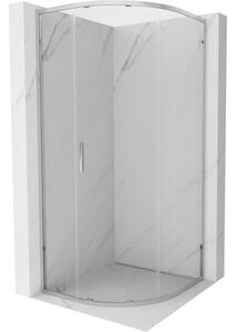Mexen Exo polkrožna drsna tuš kabina 70 x 70 cm, prozorna, krom - 8131-070-070-01-00