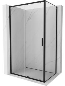 Mexen Exo drsna tuš kabina 90 x 75 cm, prozorna, črna - 8151-090-075-70-00