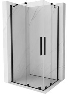 Mexen Velar Duo drsna pršna kabina 90 x 80 cm, prozorna, črna - 871-090-080-02-70
