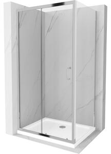 Mexen Apia drsna pršna kabina 90 x 70 cm, prozorna, krom + pladenj Flat - 840-090-070-01-00-4010