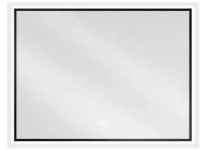 Mexen Erma kopalnica za kopalnico 80 x 60 cm, LED 6000K, proti megljenju, črni okvir - 9814-080-060-611-70
