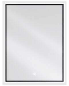 Mexen Erma osvetljeno kopalniško ogledalo 60 x 80 cm, LED 6000K, proti kondenzaciji, črn okvir - 9814-060-080-611-70
